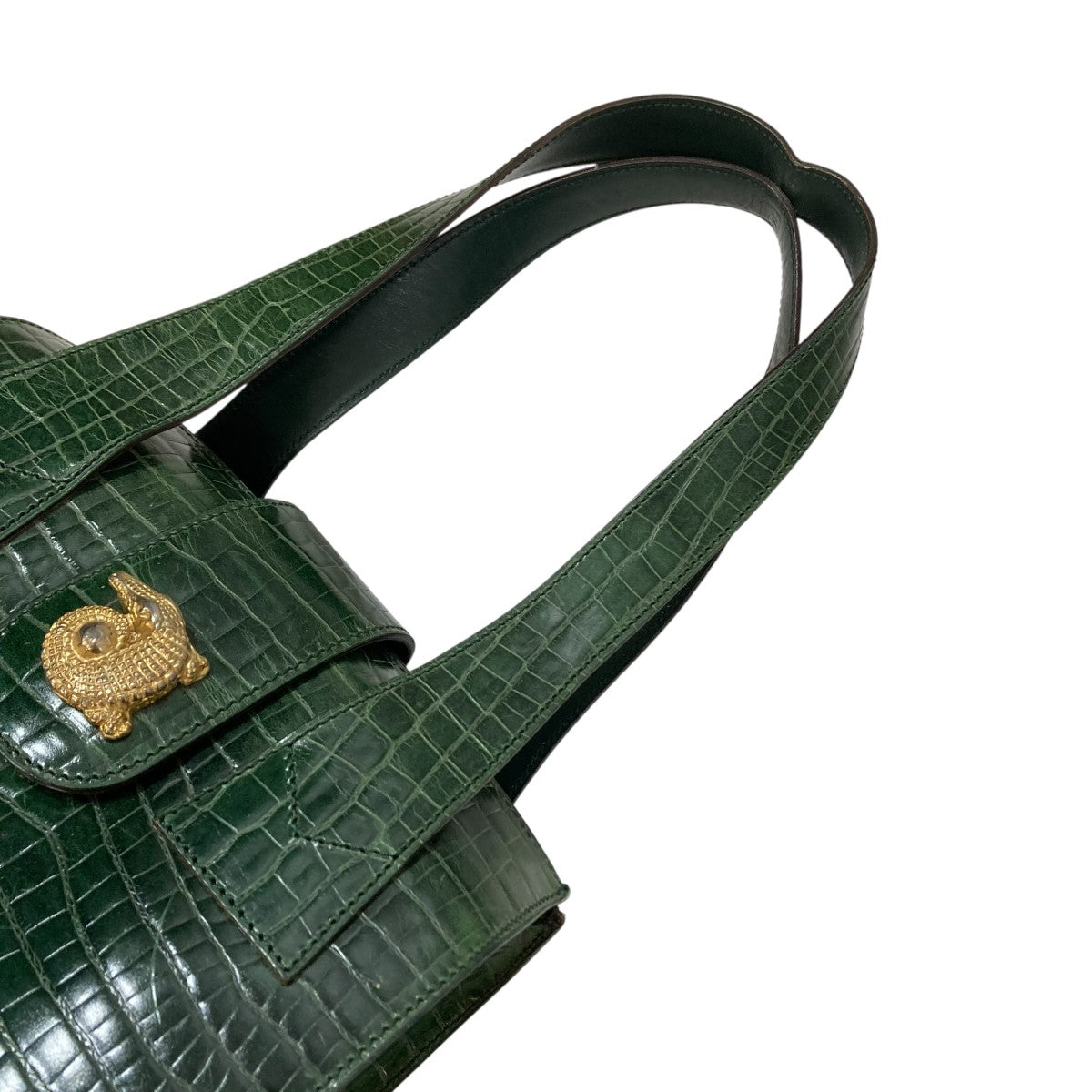 OLD CELINE クロコ型押しハンドバッグF/01 古着・中古-6枚目のアイテム画像