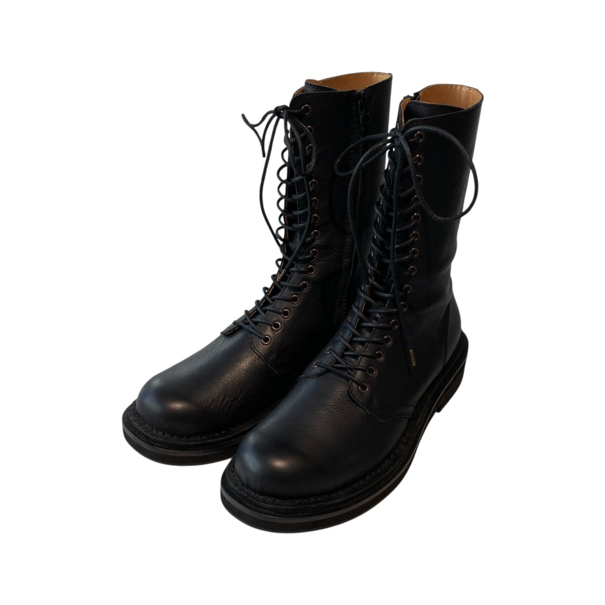 Yohji Yamamoto pour homme 21AWMAT OILED LEATHER MILITARY BOOTSレースアップブーツHX-E05-762 古着・中古-1枚目のアイテム画像