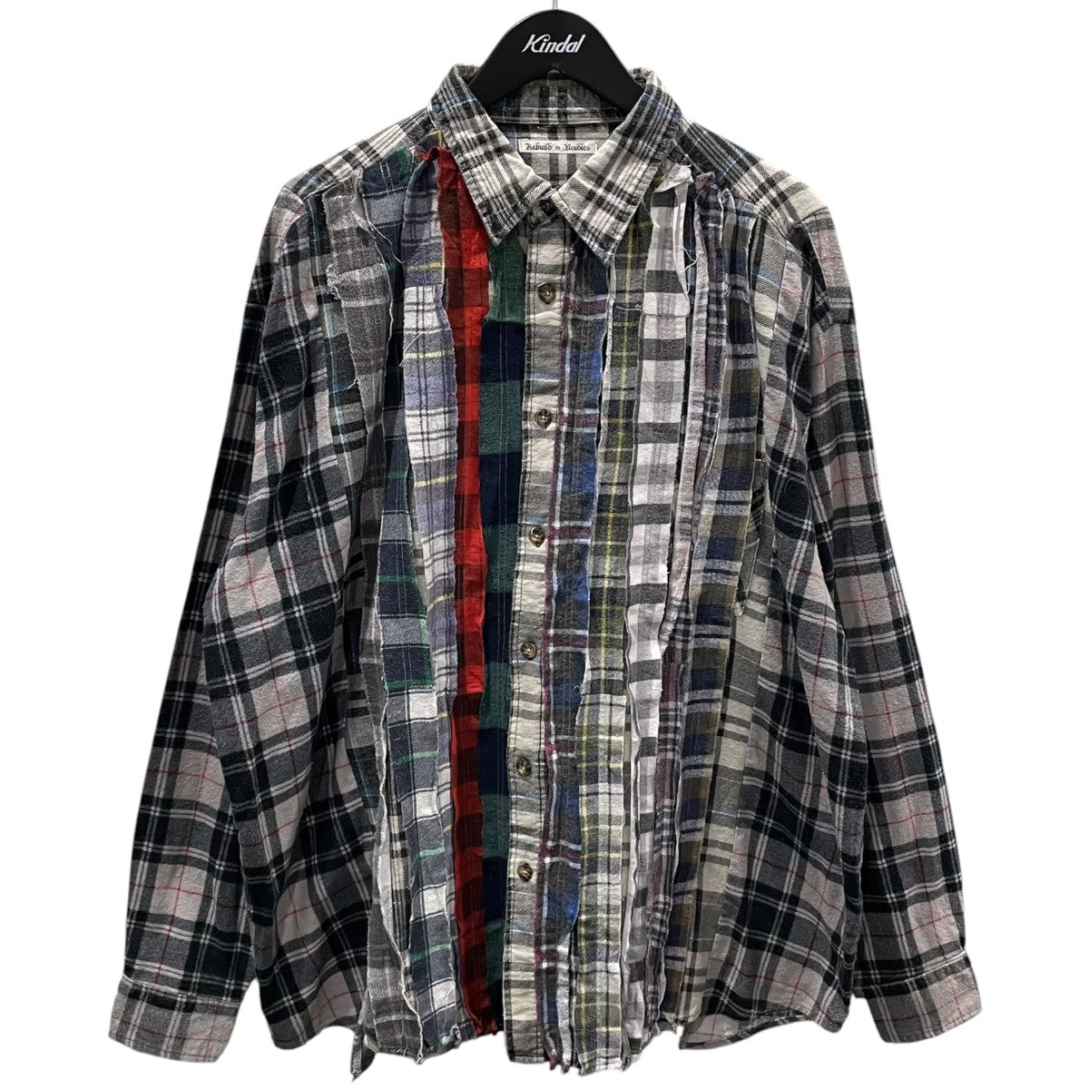 Rebuild by Needles リメイクシャツ Ribbon Wide Flannel Shirt リボン ワイド フランネル シャツ RW393 古着・中古-1枚目のアイテム画像