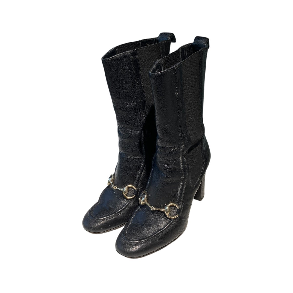 GUCCI ホースビットサイドゴアアンクルブーツ163415 古着・中古-1枚目のアイテム画像