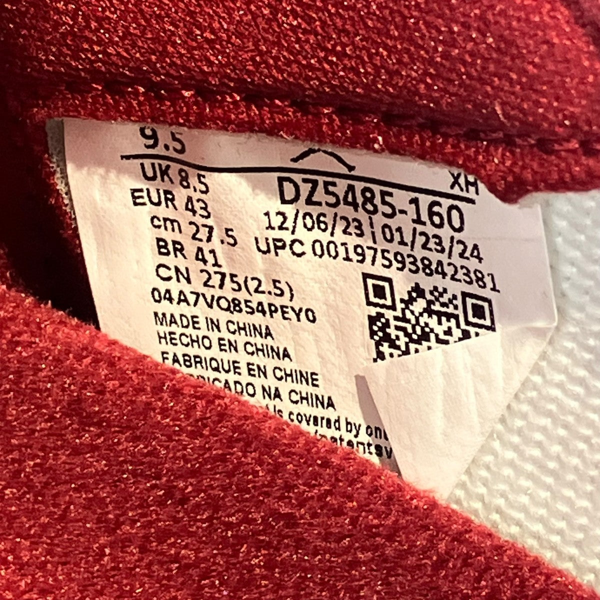 Air Jordan 1 Retro High OG Artisanal RedハイカットスニーカーDZ5485-160
