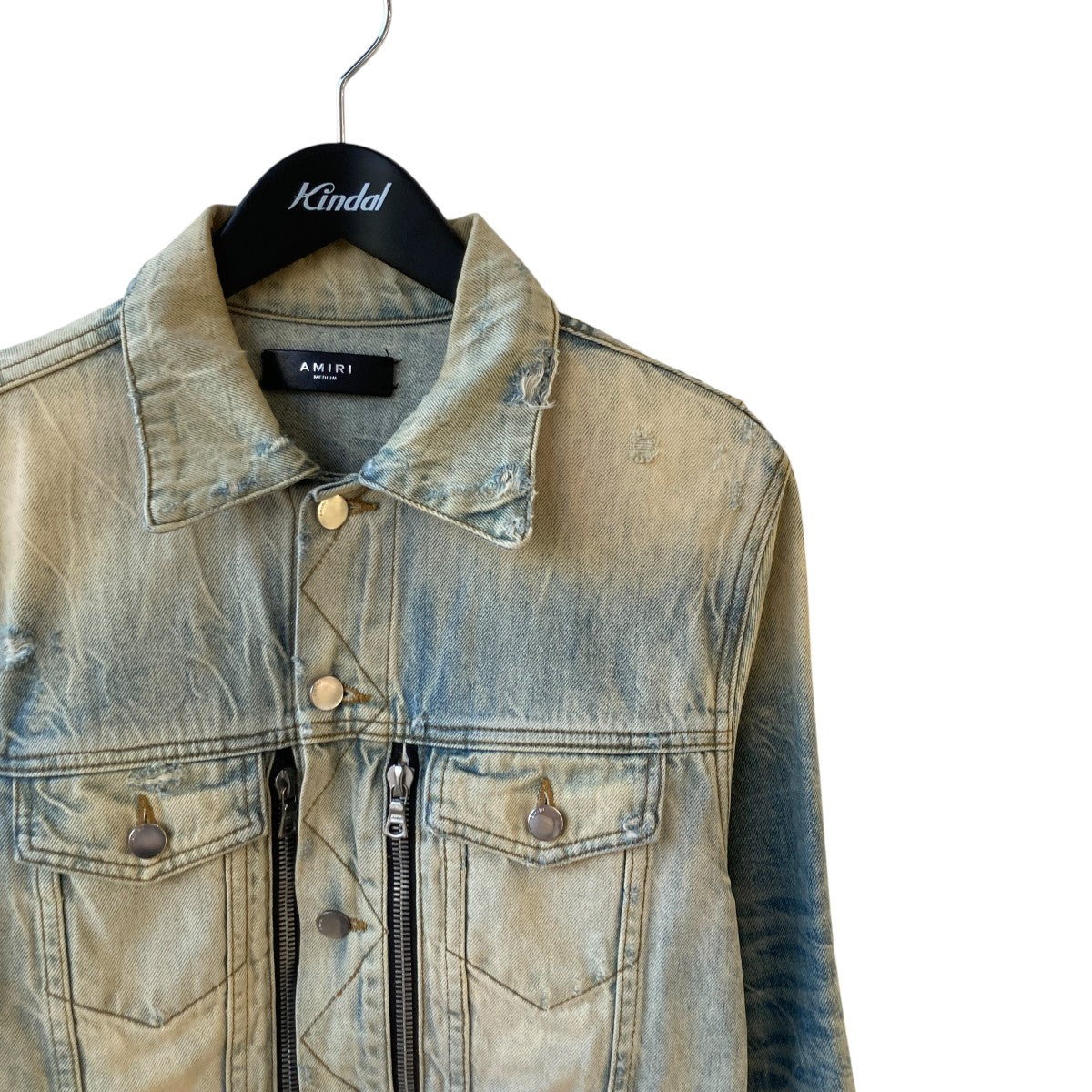 AMIRI(アミリ) ダメージ加工デニムジャケット スカイブルー サイズ M