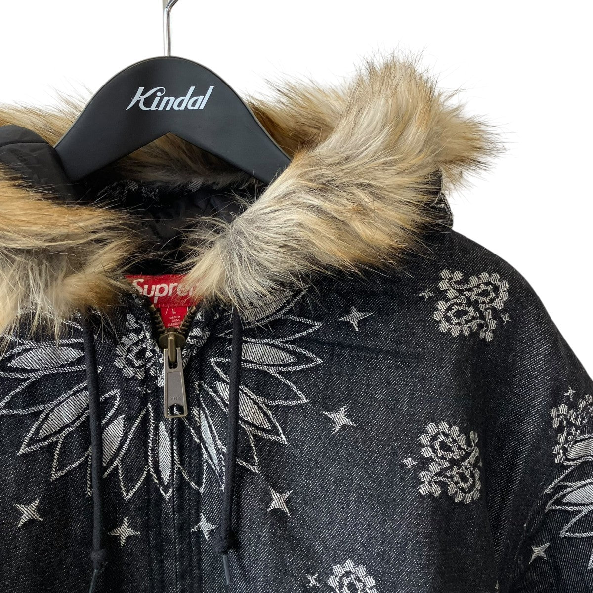 BANDANA JACQUARD DENIM WORK JACKETジップパーカー