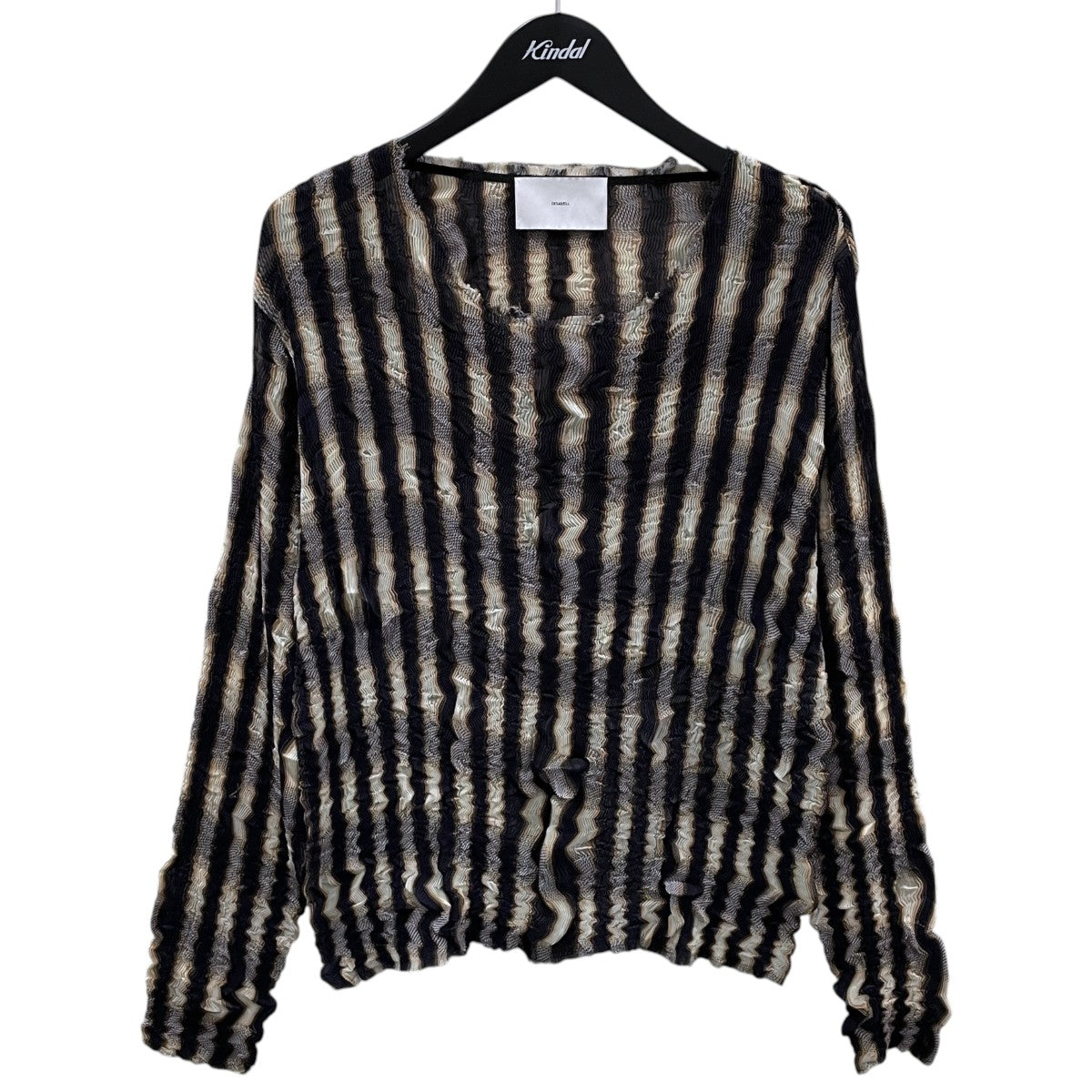23AW シアーカットソー SHEER PLEATED OMBRE PLAID TOPS シアープリーツ オンブレプレード トップス 23AWSH18