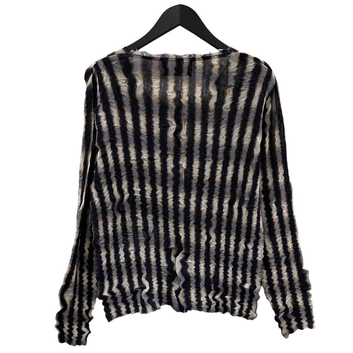 23AW シアーカットソー SHEER PLEATED OMBRE PLAID TOPS シアープリーツ オンブレプレード トップス 23AWSH18