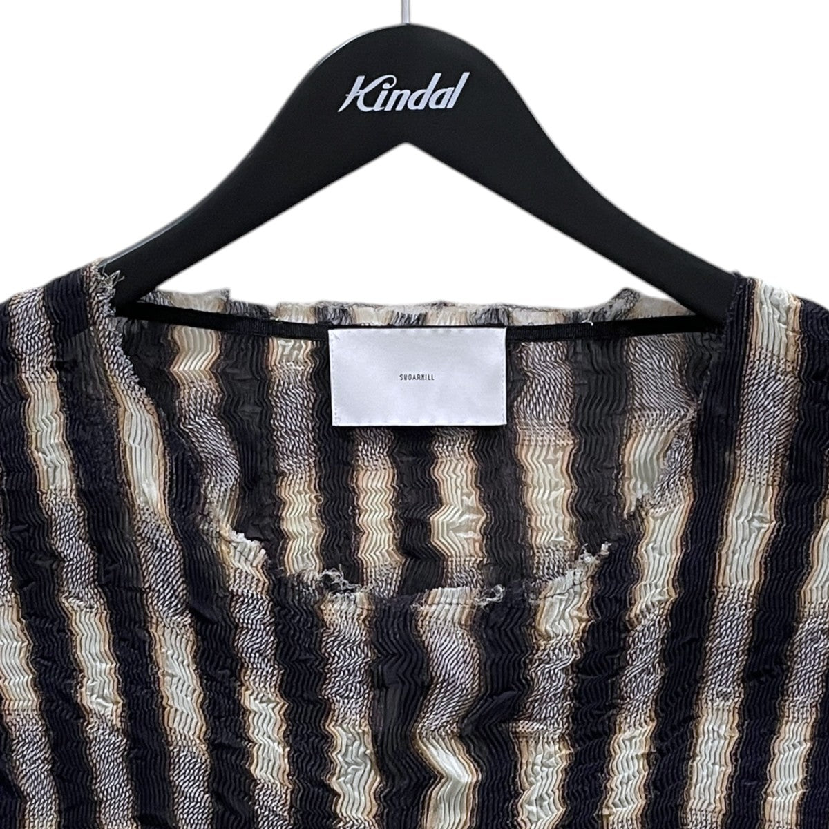 23AW シアーカットソー SHEER PLEATED OMBRE PLAID TOPS シアープリーツ オンブレプレード トップス 23AWSH18