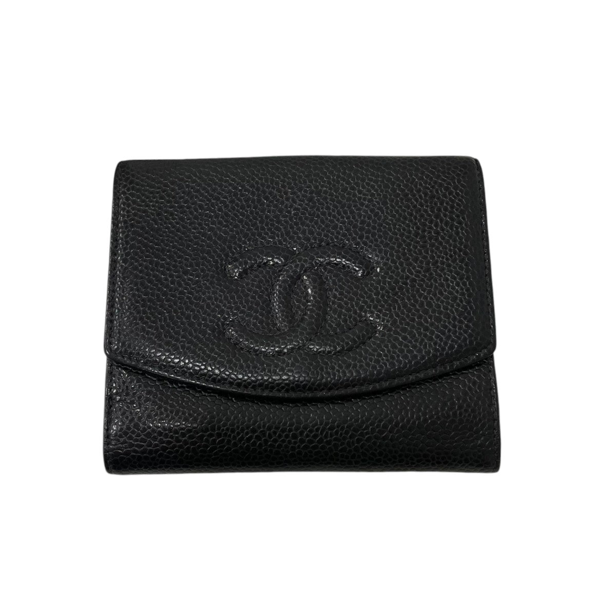 CHANEL ココマーク キャビアスキン2つ折り財布 古着・中古-1枚目のアイテム画像
