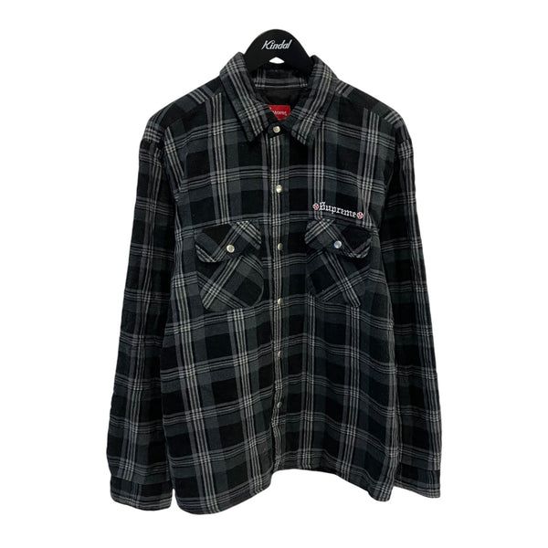 Supreme×INDEPENDENT Quilted Flannel Shirtチェックネルシャツ