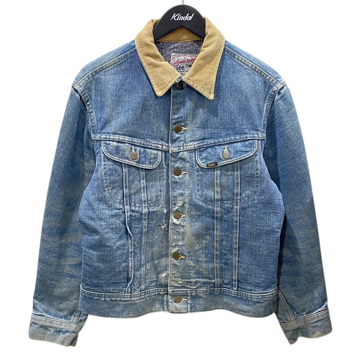 LEE 70s コーデュロイ襟 ブランケットライナー デニムジャケット 101LJ STORM RIDER ストームライダー 古着・中古-1枚目のアイテム画像