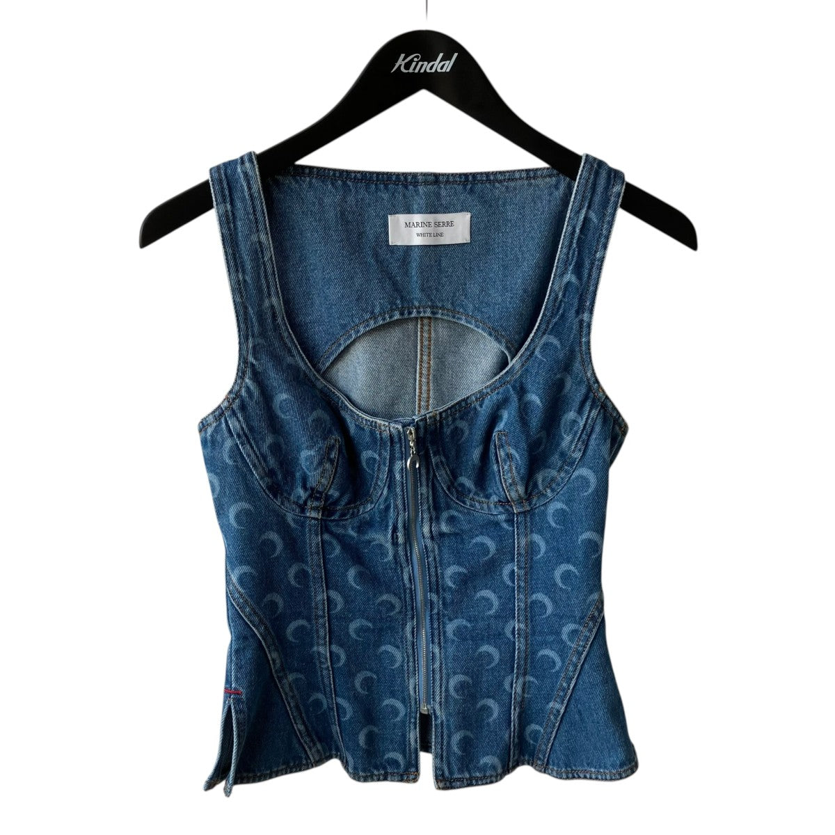 marine serre MOON LASER DENIM BUSTIER TOPビスチェ 古着・中古-1枚目のアイテム画像
