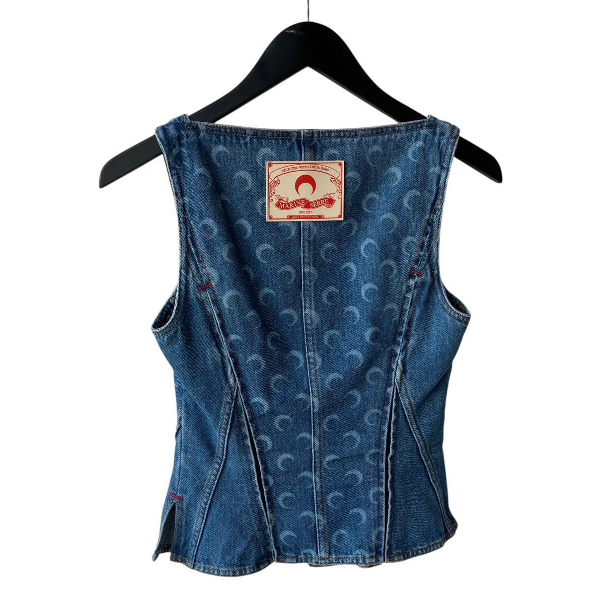 marine serre MOON LASER DENIM BUSTIER TOPビスチェ 古着・中古-2枚目のアイテム画像