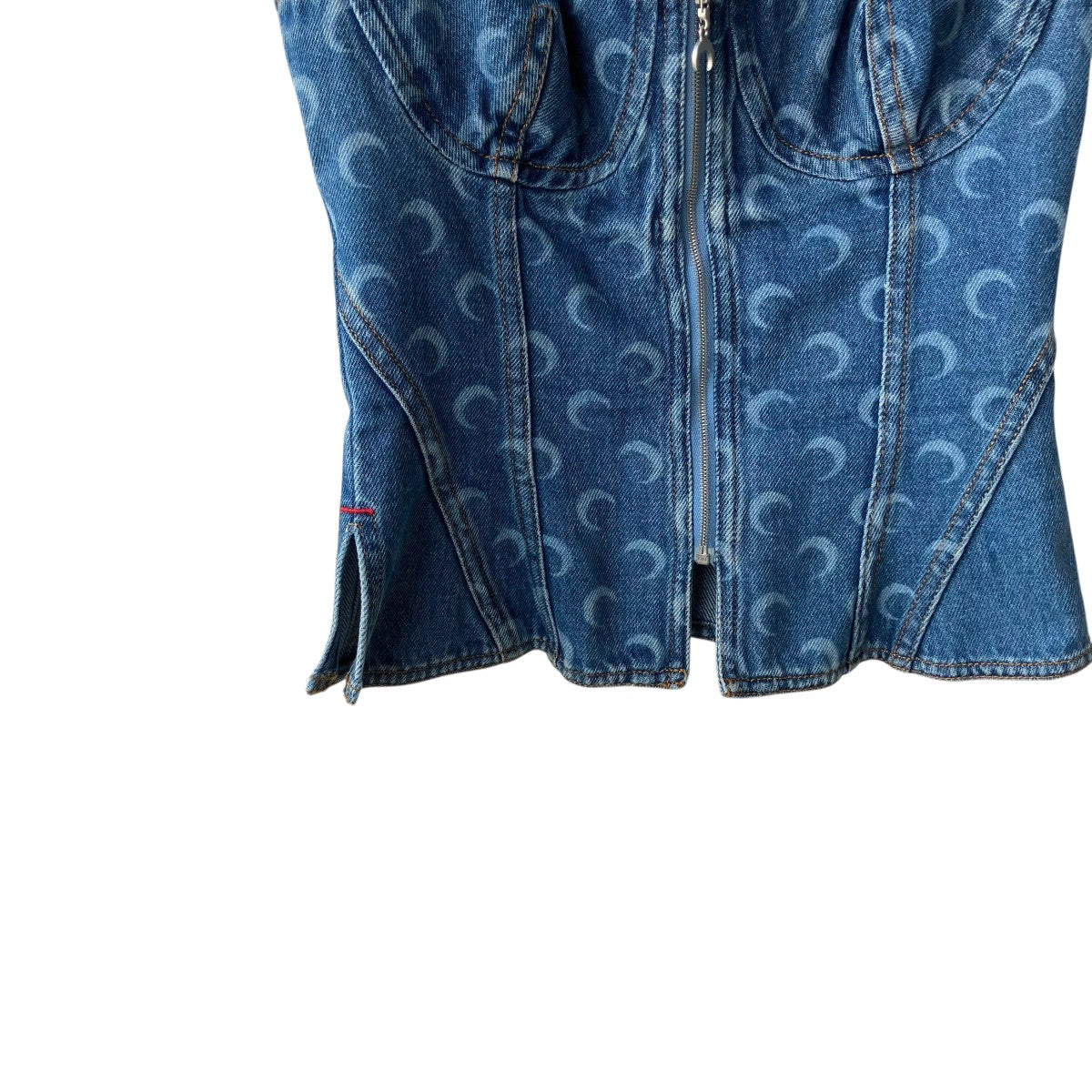 marine serre MOON LASER DENIM BUSTIER TOPビスチェ 古着・中古-4枚目のアイテム画像