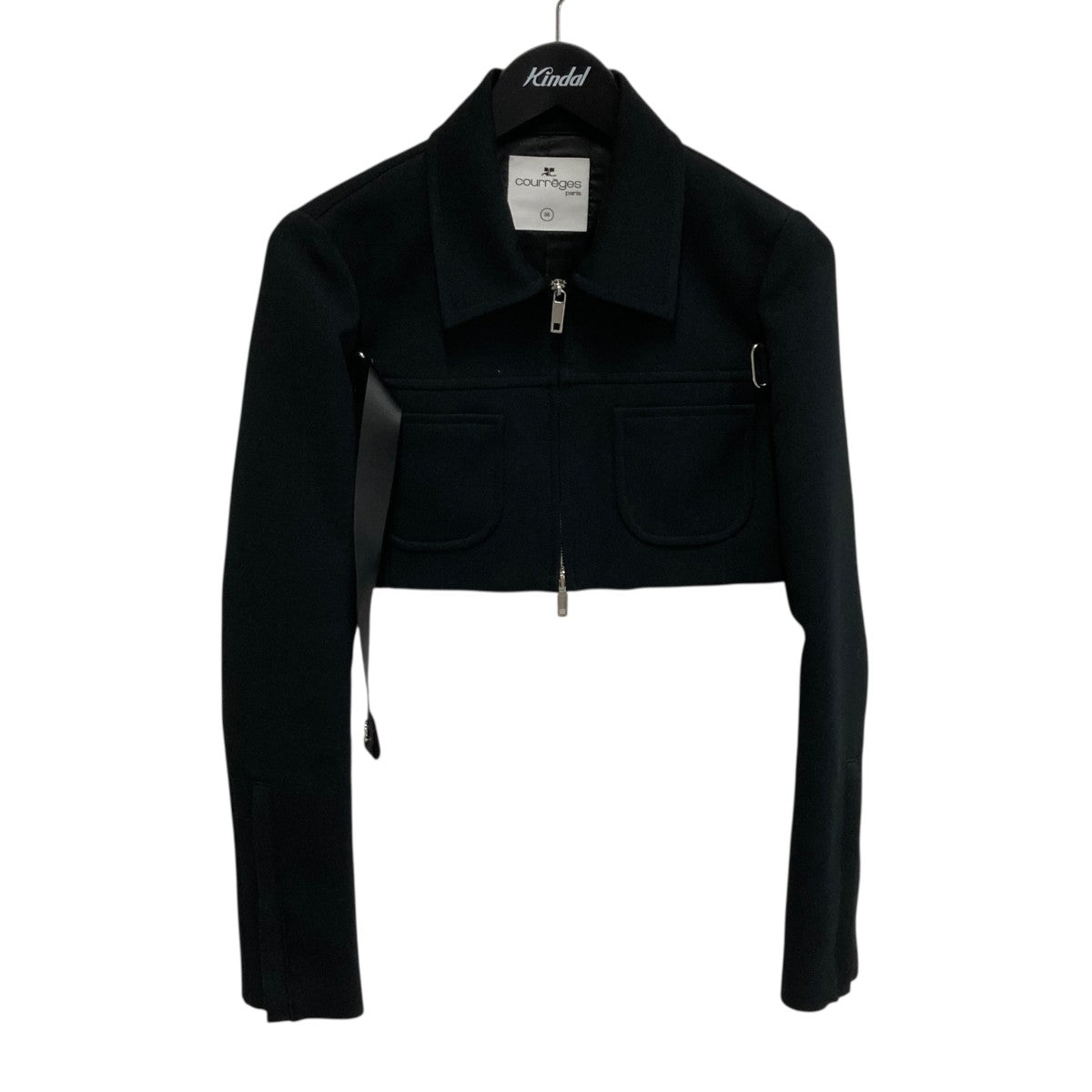 courreges SHORT OBLIQUE TRENCH COATクロップドコート424CBL215CO01319999 古着・中古-1枚目のアイテム画像