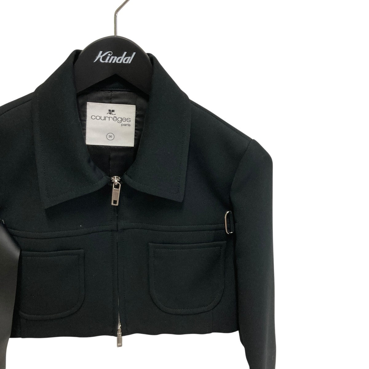 courreges SHORT OBLIQUE TRENCH COATクロップドコート424CBL215CO01319999 古着・中古-3枚目のアイテム画像