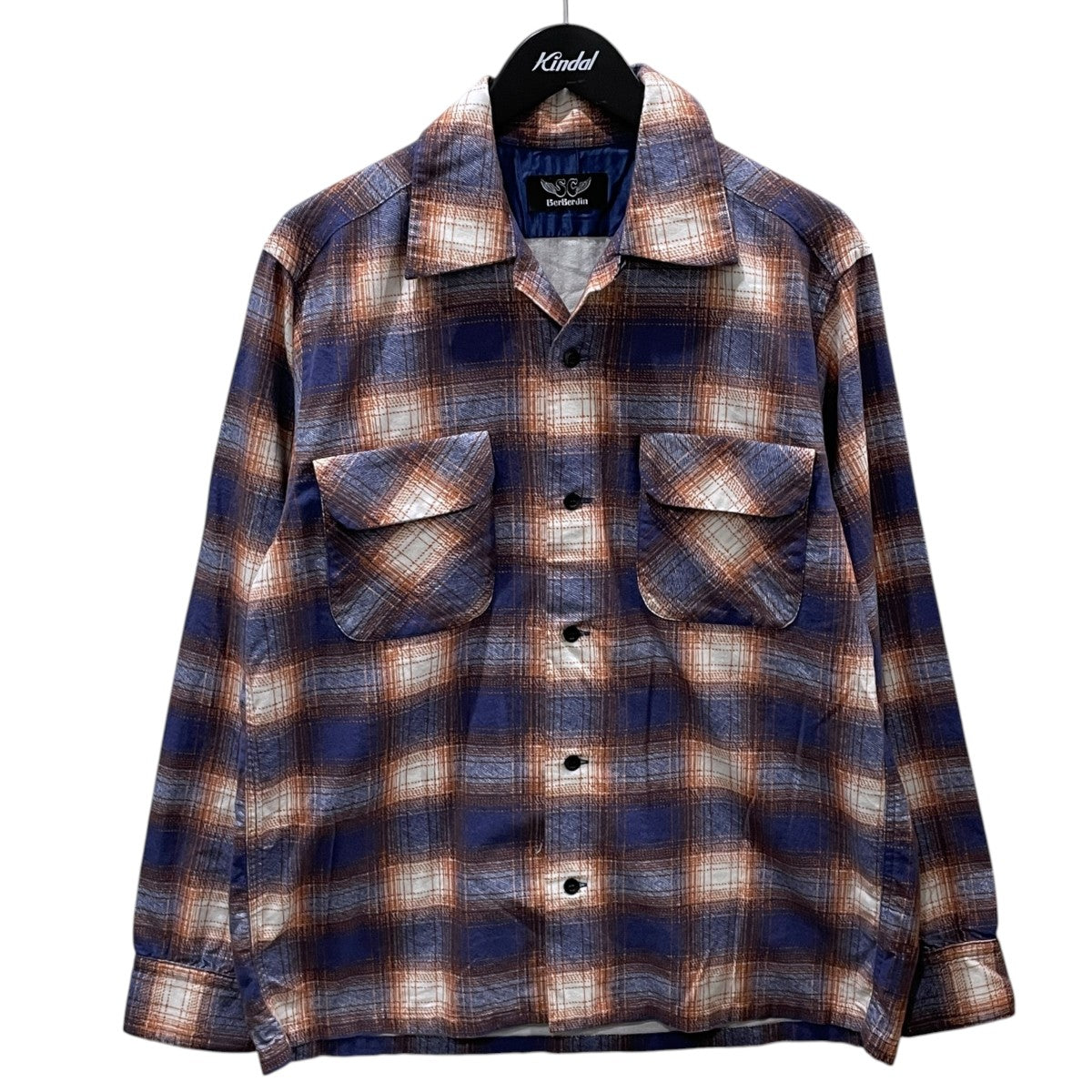 Subculture×BerBerJin チェック柄オープンカラーネルシャツ COTTON CHECK SHIRT コットンチェックシャツ SCTP-CLB02 古着・中古-1枚目のアイテム画像