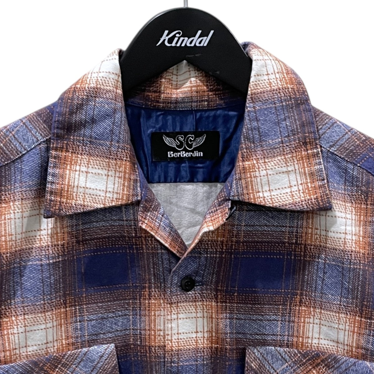 Subculture×BerBerJin チェック柄オープンカラーネルシャツ COTTON CHECK SHIRT コットンチェックシャツ SCTP-CLB02 古着・中古-3枚目のアイテム画像