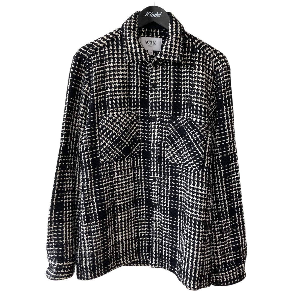 WAX LONDON シャツジャケットAW24-OSH-WHI-BJU-BLK 古着・中古-1枚目のアイテム画像