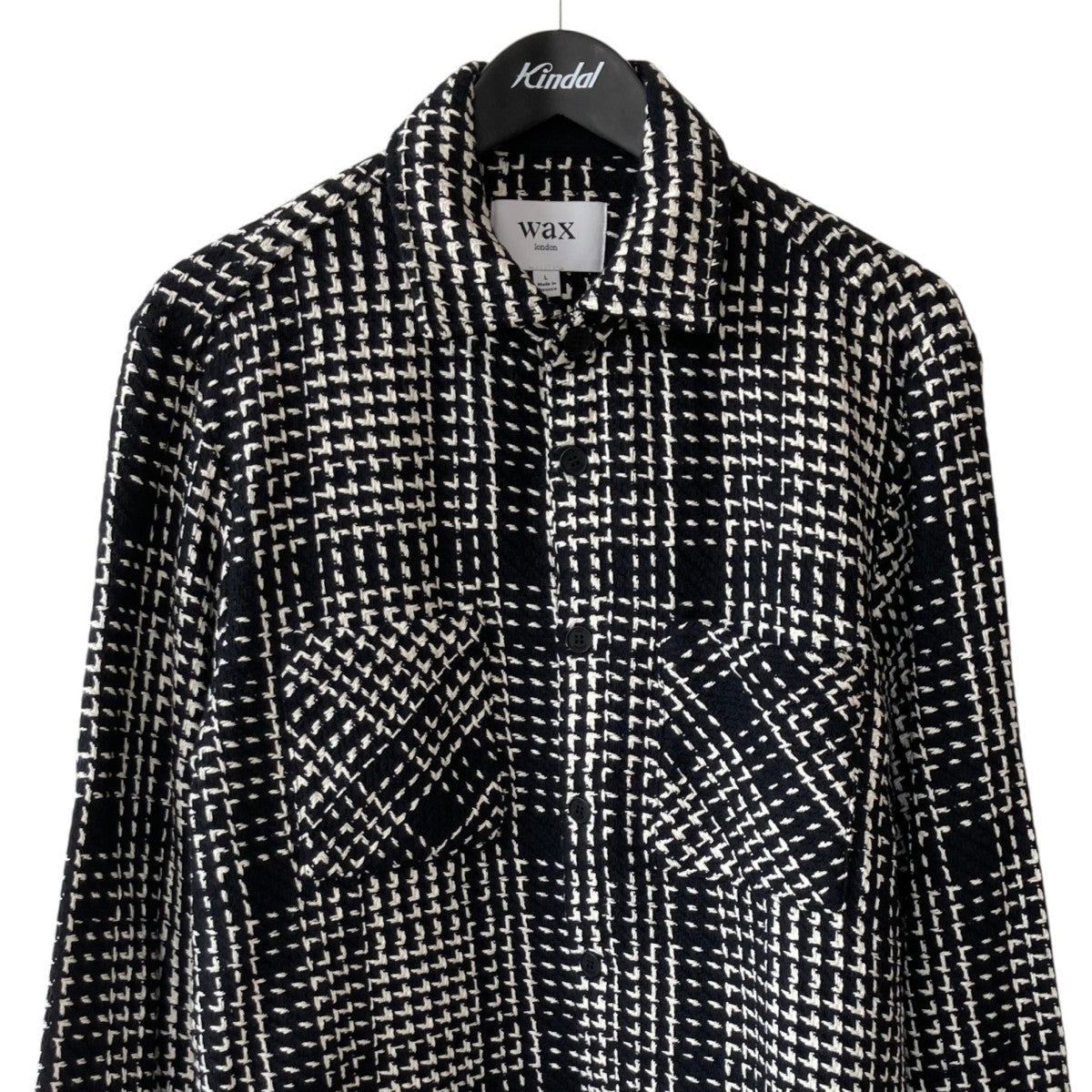 WAX LONDON シャツジャケットAW24-OSH-WHI-BJU-BLK 古着・中古-2枚目のアイテム画像