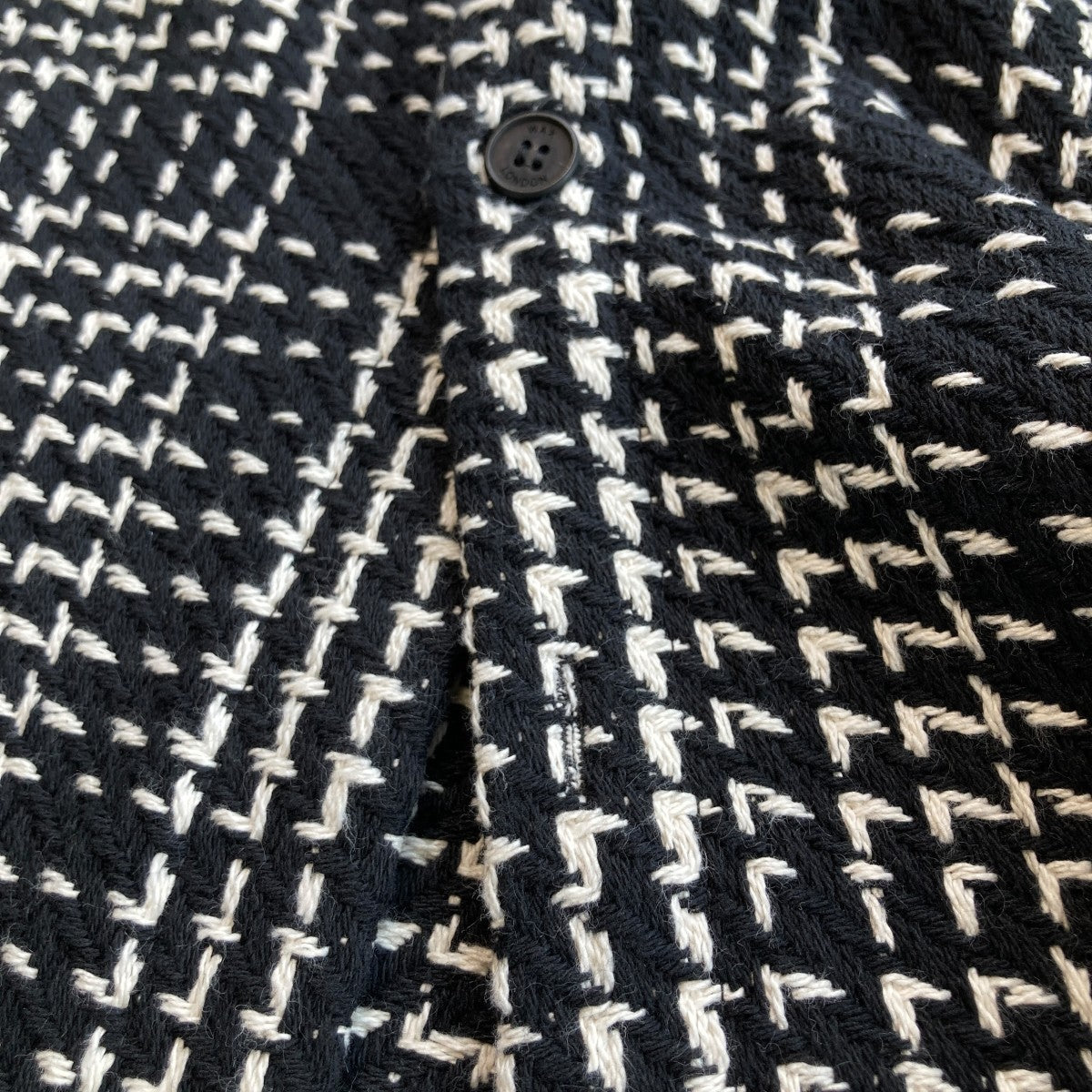 WAX LONDON シャツジャケットAW24-OSH-WHI-BJU-BLK 古着・中古-6枚目のアイテム画像