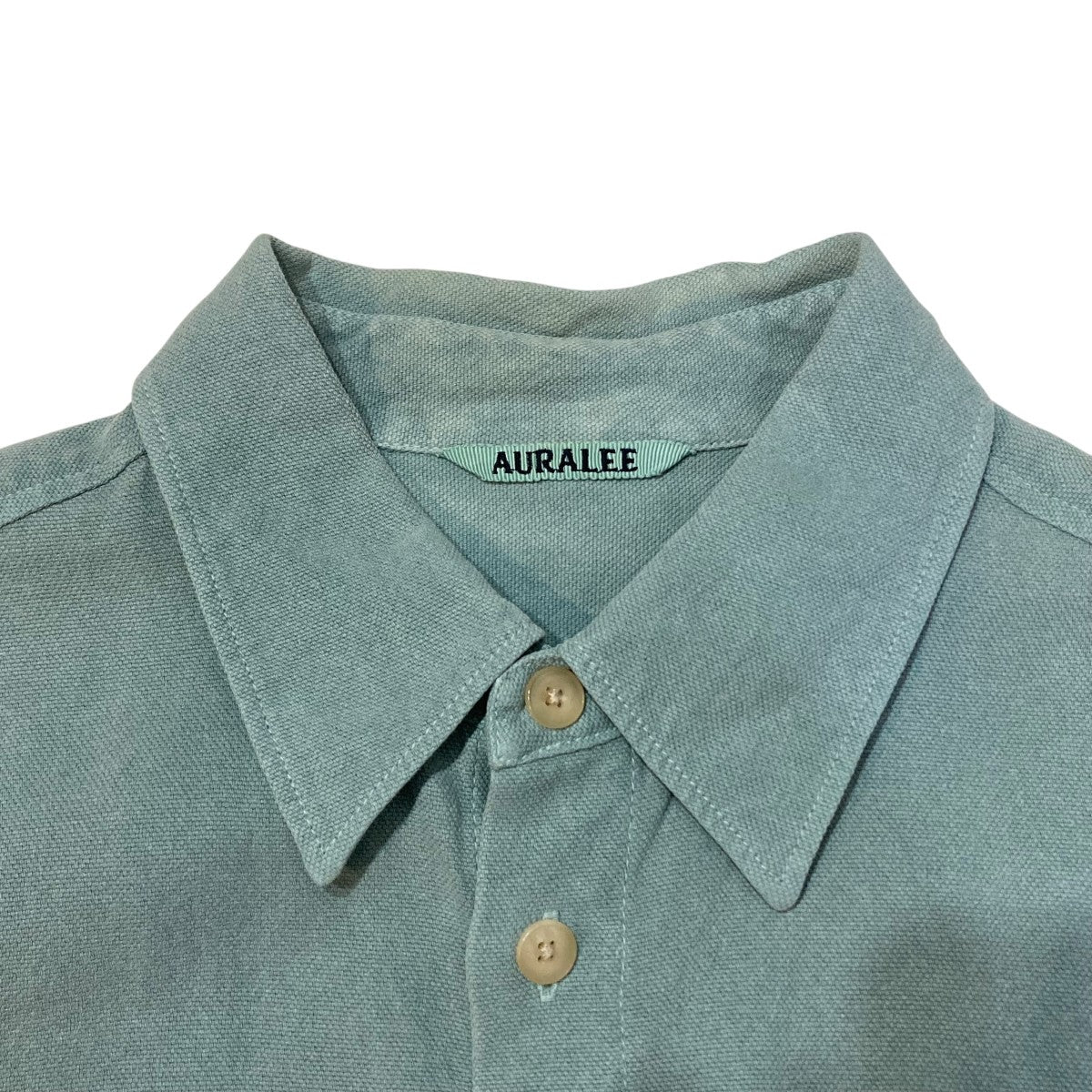 AURALEE WASHI DUCK CANVAS HALF SLEEVED SHIRTS半袖シャツA22SS02WD 古着・中古-3枚目のアイテム画像