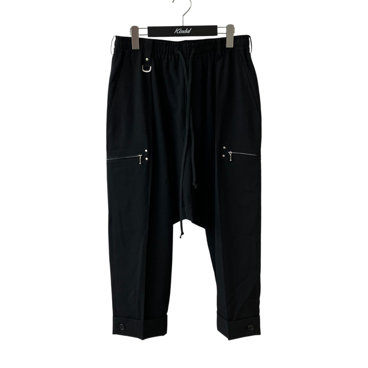 24SSWASHER FINISHED WOOL GABARDINE STUDS SLIM SAROUEL PANTSサルエルパンツUY-P17-101