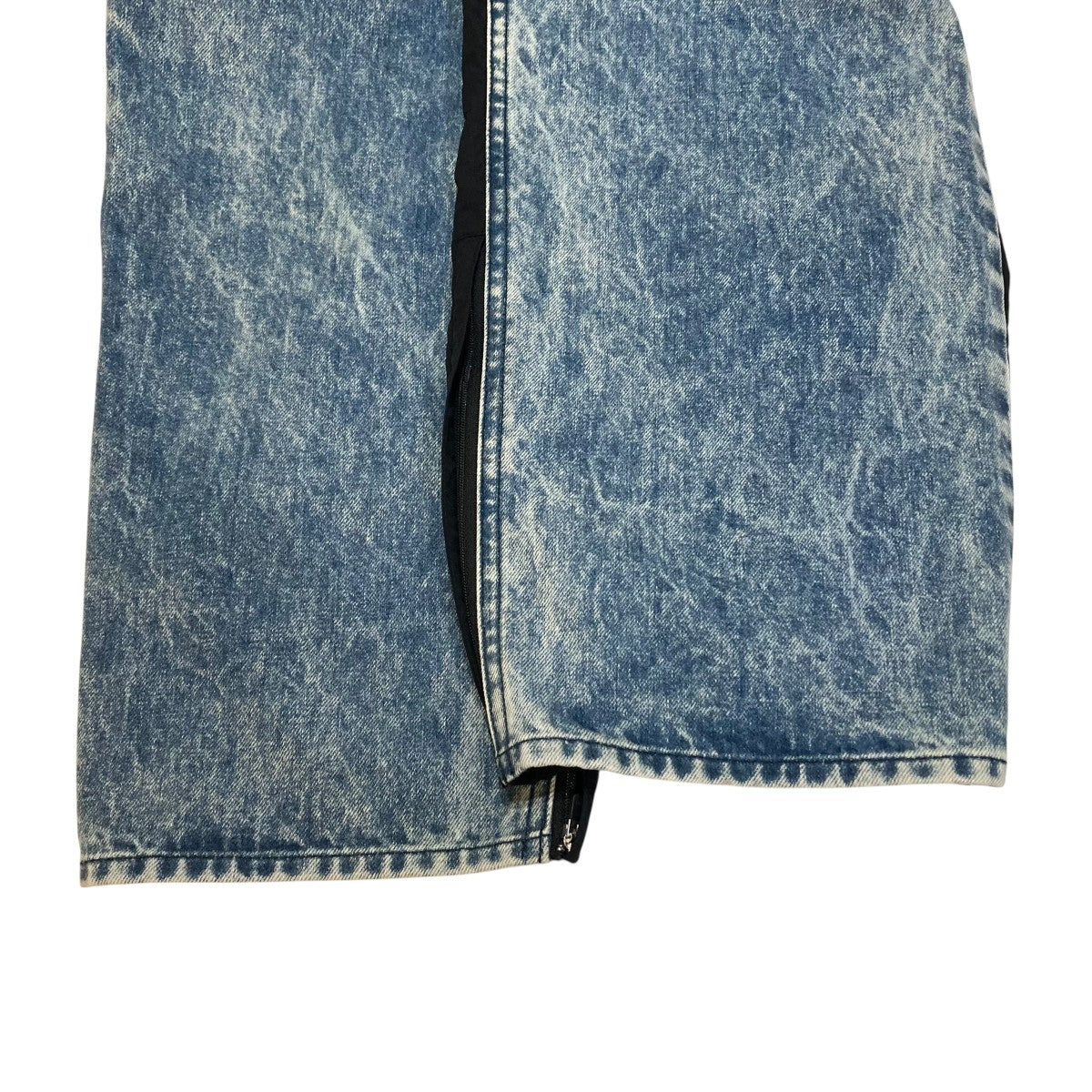 NYLON COMBINATION CHEMICAL BLEACHED DENIM JEANSデニムパンツST 782