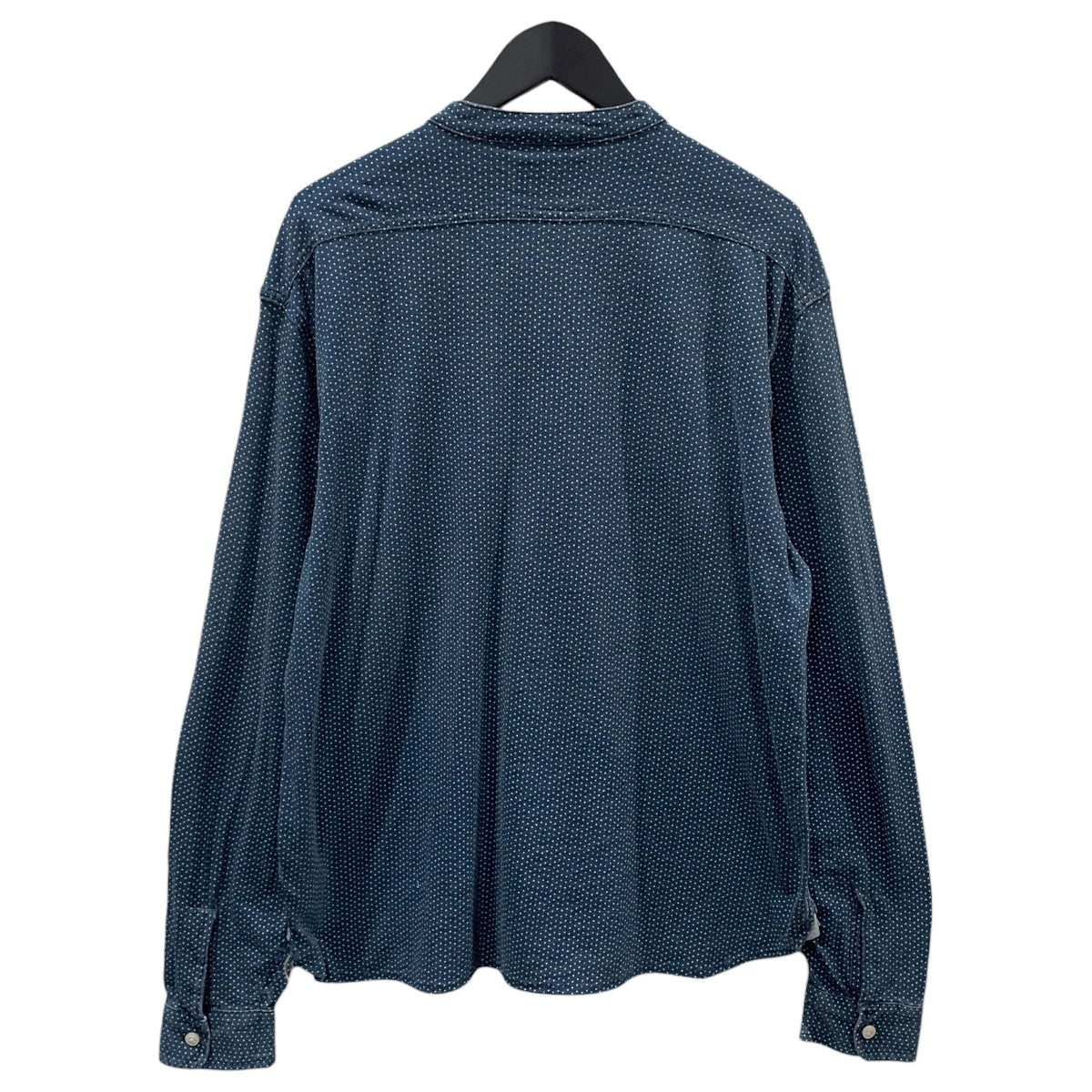ドット柄バンドカラープルオーバーカットソー Polka-Dot Jersey Popover Workshirt ポルカドット ジャージ ポップオーバー ワークシャツ