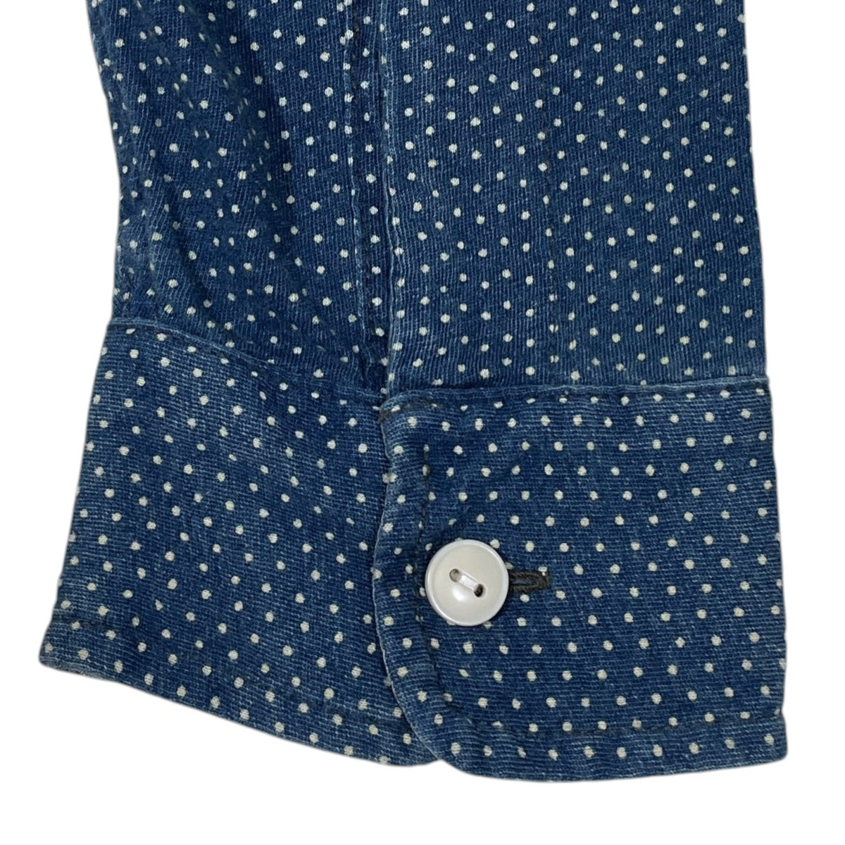 ドット柄バンドカラープルオーバーカットソー Polka-Dot Jersey Popover Workshirt ポルカドット ジャージ ポップオーバー ワークシャツ