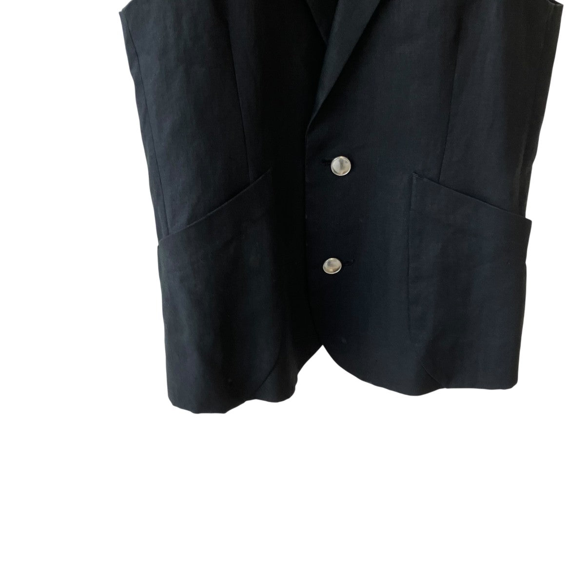 sulvam 20SSLinen No Sleeve JakcetノースリーブジャケットSL-V02-200 古着・中古-4枚目のアイテム画像