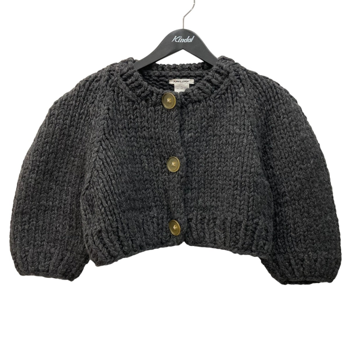 Wool Hand Knitted CROPPED CARDIGANニットカーディガンFU-O-KT005