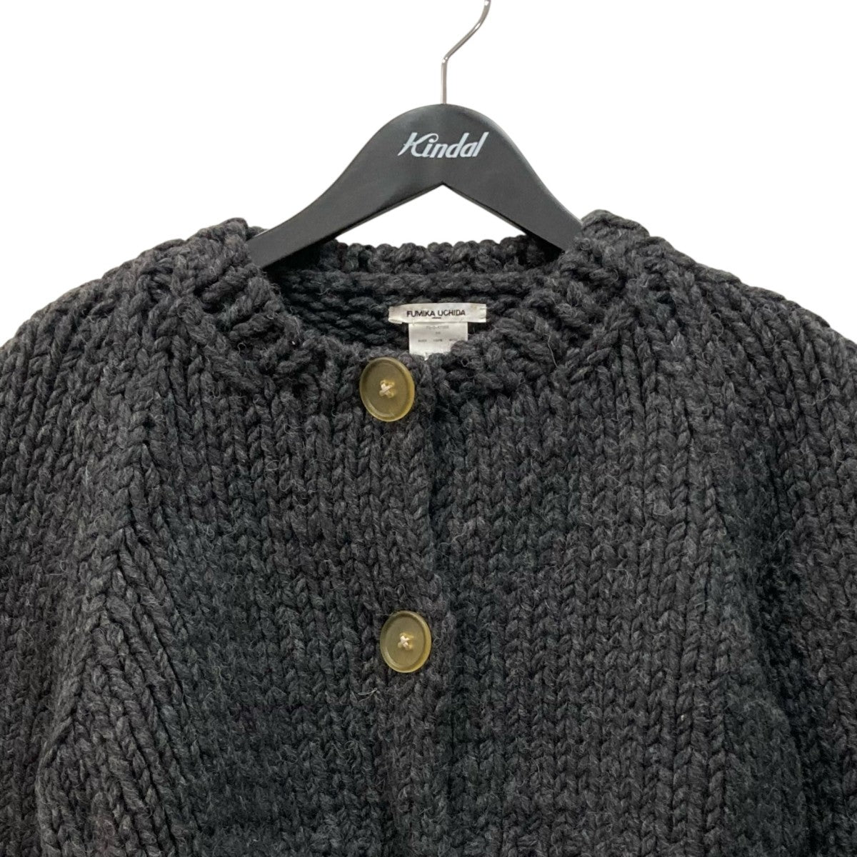 Wool Hand Knitted CROPPED CARDIGANニットカーディガンFU-O-KT005
