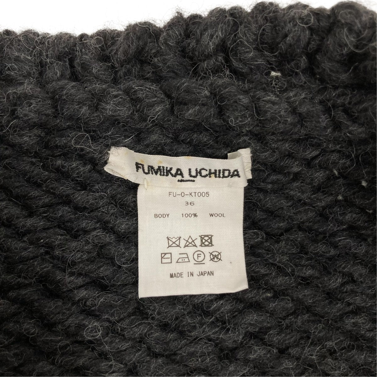 Wool Hand Knitted CROPPED CARDIGANニットカーディガンFU-O-KT005