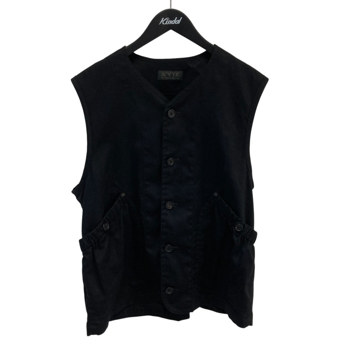 COTTON TWILL GATHERED POCKET VESTベストUQ-V02-001