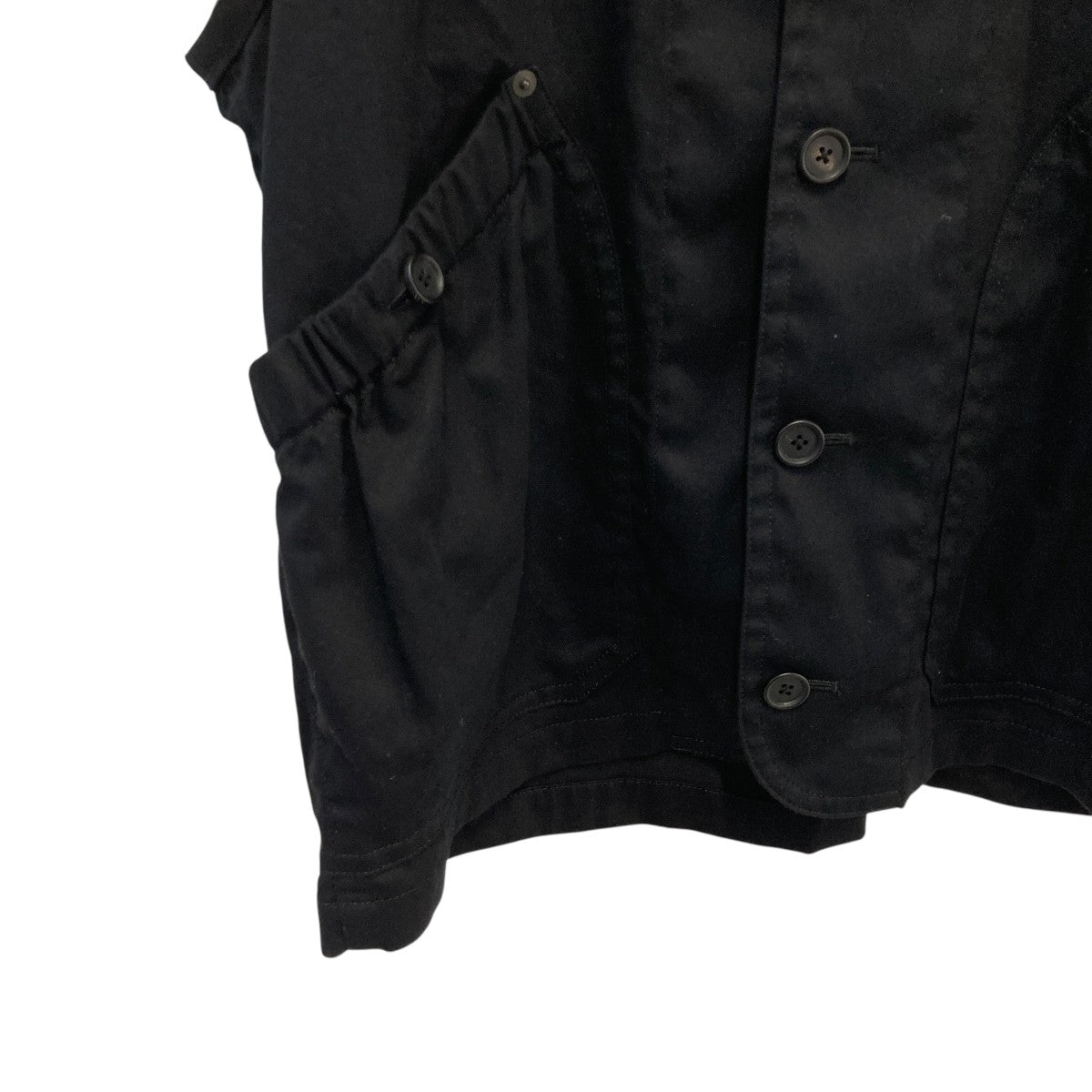 COTTON TWILL GATHERED POCKET VESTベストUQ-V02-001