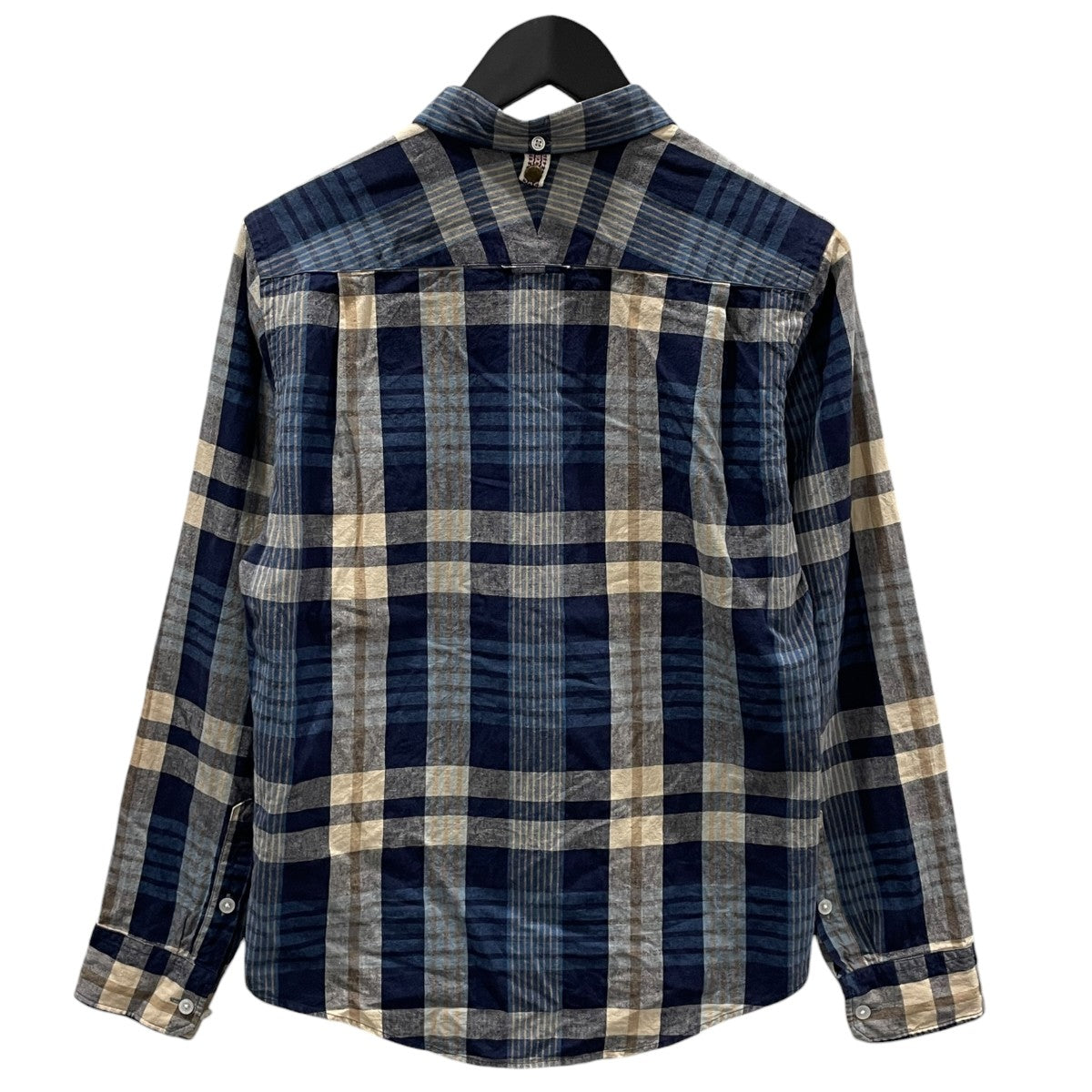 12SS チェック柄ボタンダウンシャツ BECHER SHIRT B．D． L／S (COTTON／LINEN) ベッチャー シャツ ボタンダウン ロングスリーブ 0112105011021