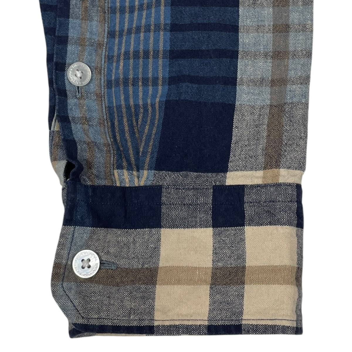 12SS チェック柄ボタンダウンシャツ BECHER SHIRT B．D． L／S (COTTON／LINEN) ベッチャー シャツ ボタンダウン ロングスリーブ 0112105011021