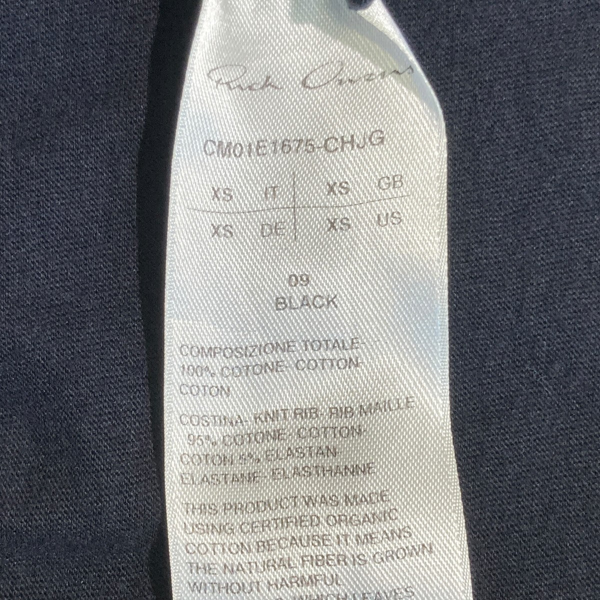 RICK OWENS×Champion TOMMY T半袖カットソーCM01E1675-CHJG 古着・中古-5枚目のアイテム画像