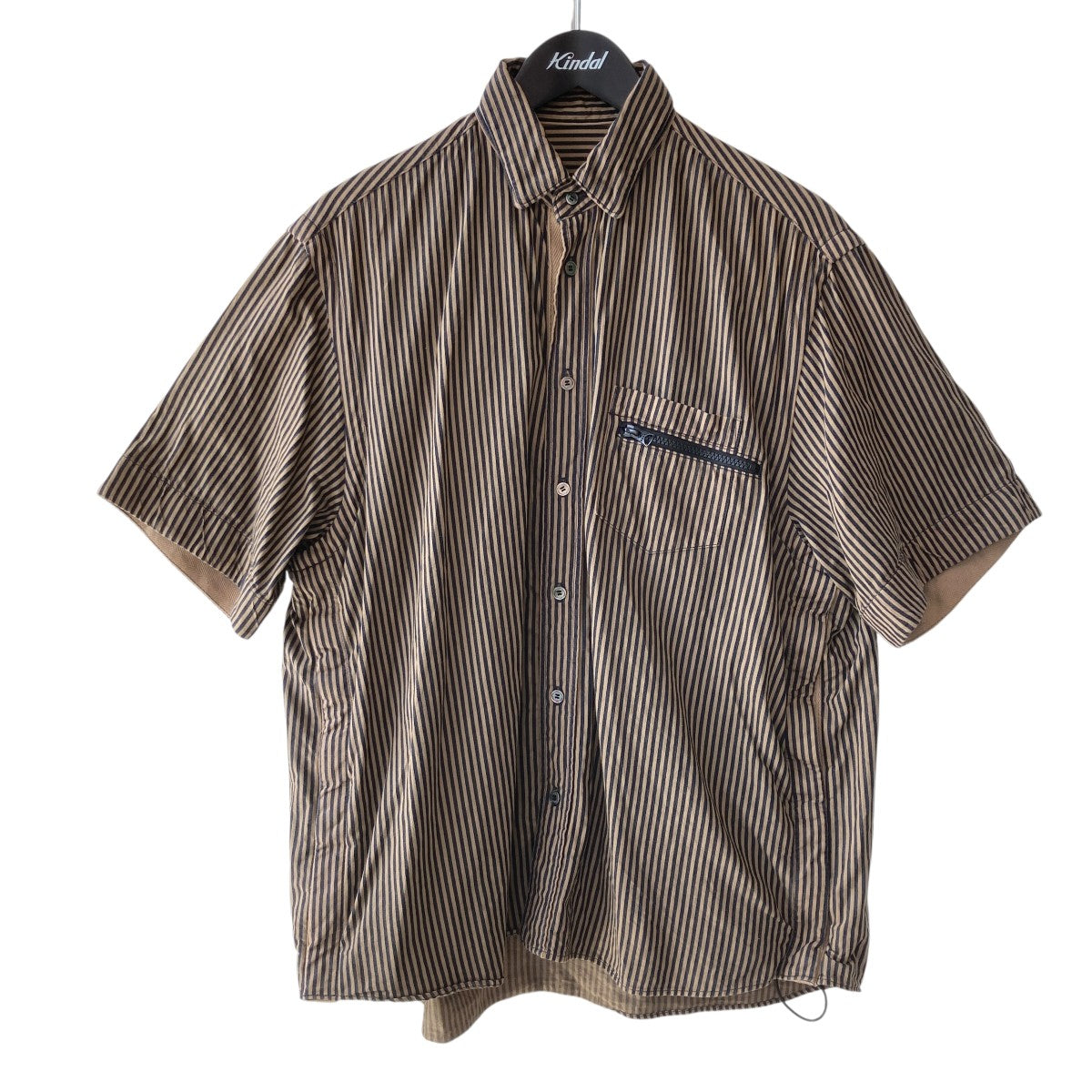 sacai Stripe S／S Shirtsストライプ半袖シャツ22-02788M