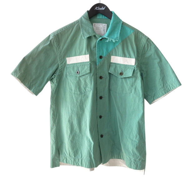 sacai(サカイ) 21SSCotton Nylon Oxford Shirt半袖シャツ21-02525M 21