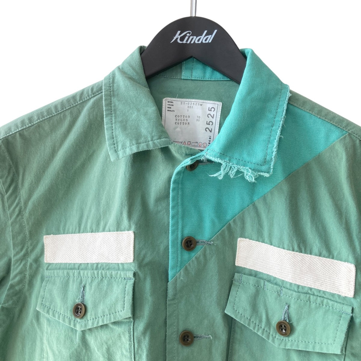 sacai(サカイ) 21SSCotton Nylon Oxford Shirt半袖シャツ21-02525M 21