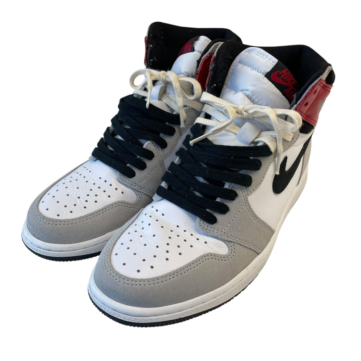 Air Jordan 1 High OG White Black Light Smoke Greyハイカットスニーカー555088-126