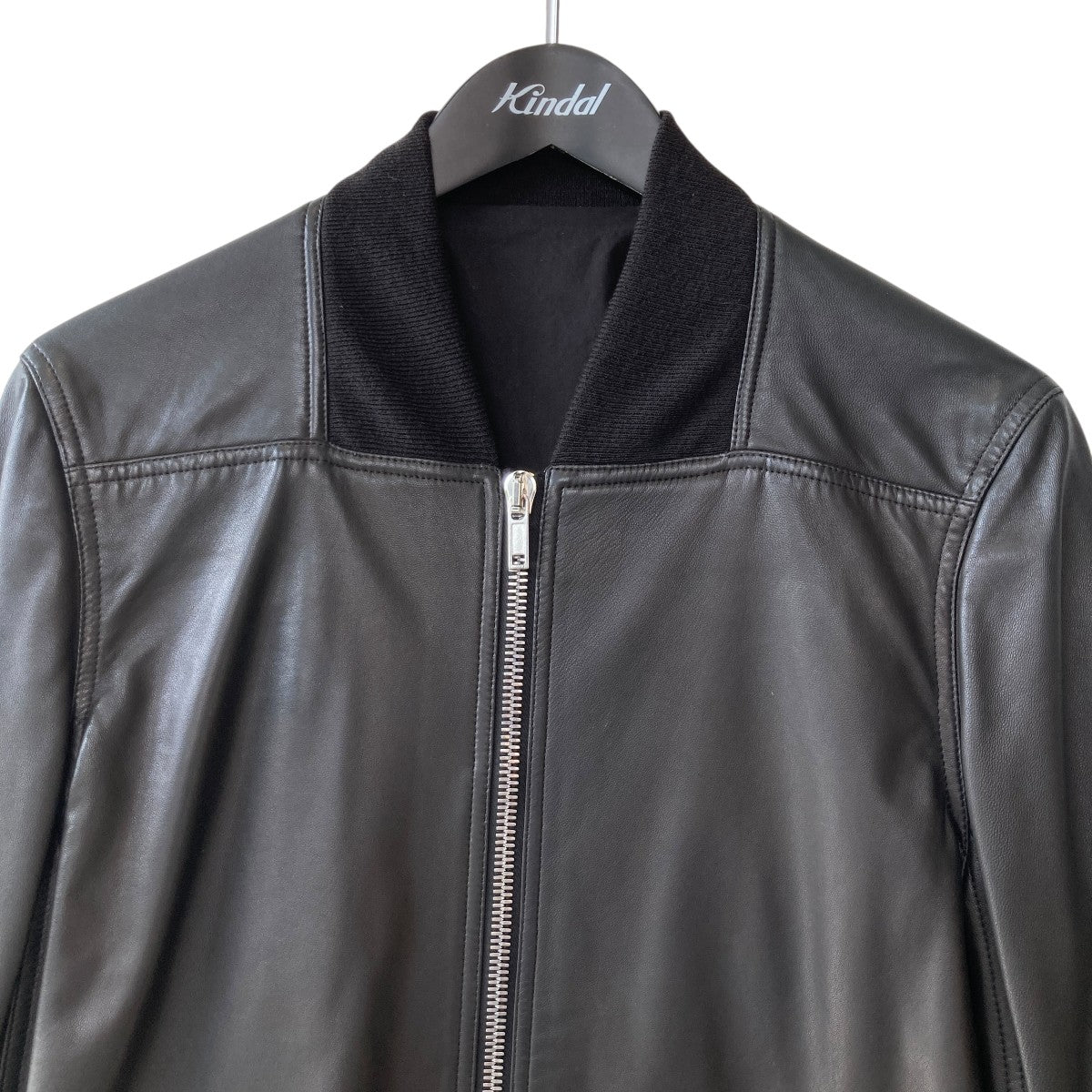 RICK OWENS GLITTER BOMBERジップレザージャケットRU17F8765-LN 古着・中古-3枚目のアイテム画像