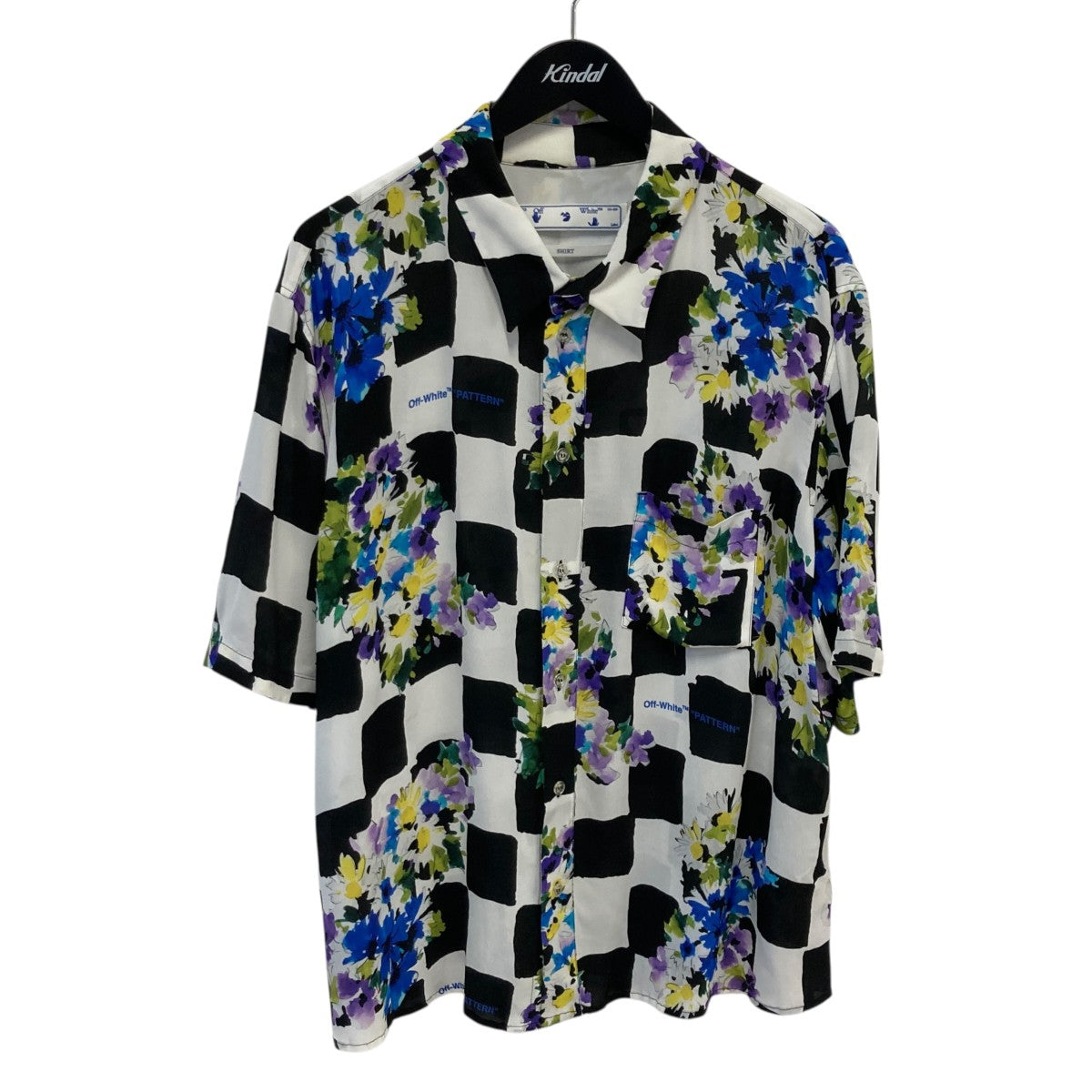Checker Flower Print S S Shirt半袖シャツOMGA171S21FAB001
