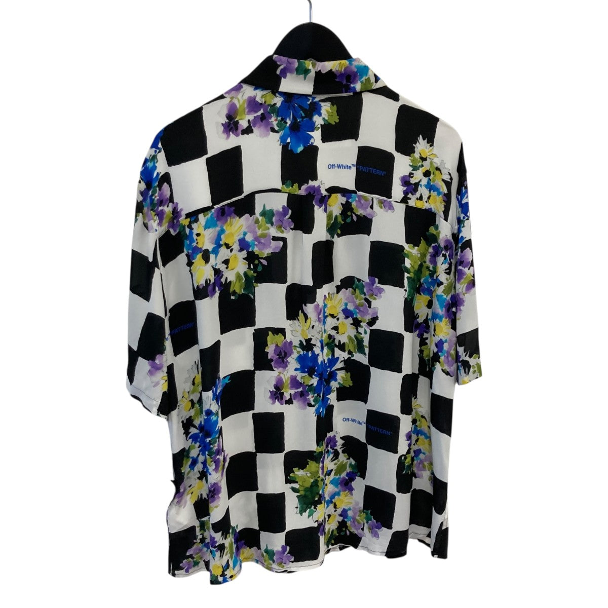 Checker Flower Print S S Shirt半袖シャツOMGA171S21FAB001