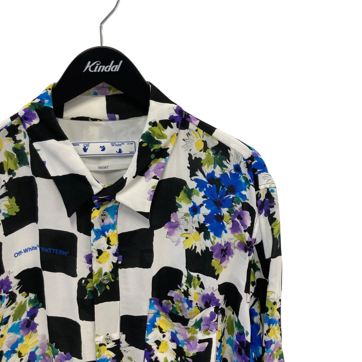 Checker Flower Print S S Shirt半袖シャツOMGA171S21FAB001