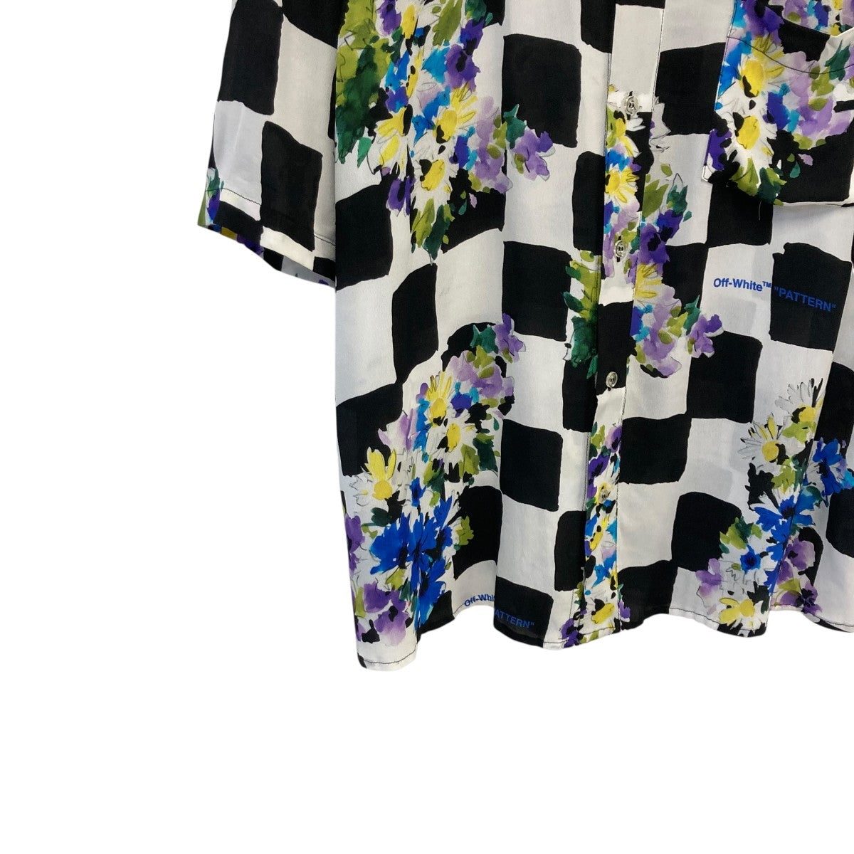 Checker Flower Print S S Shirt半袖シャツOMGA171S21FAB001