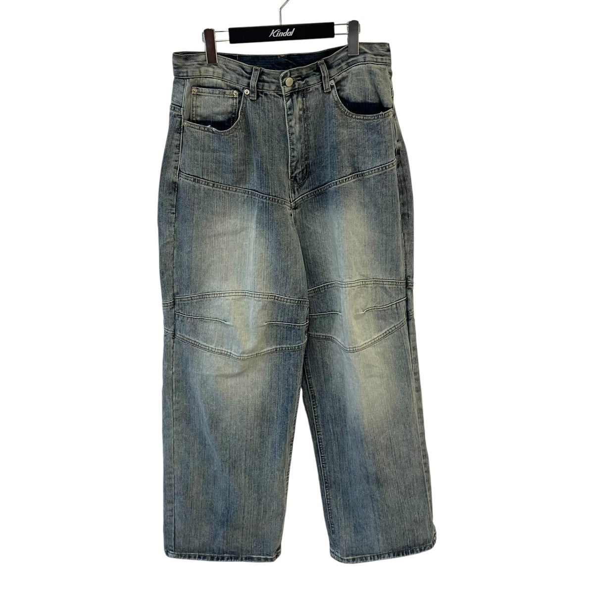 BLUE WIDE BIKER JEANSデニムパンツ