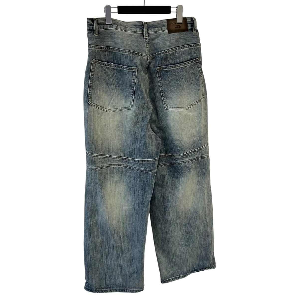 BLUE WIDE BIKER JEANSデニムパンツ