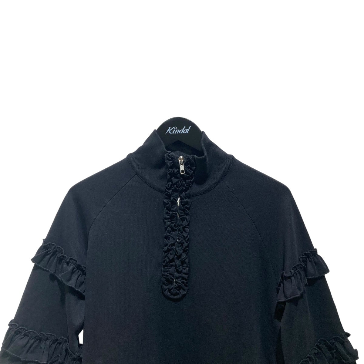Mock Neck Ruffle Frill Zip T-Shirt半袖Tシャツ