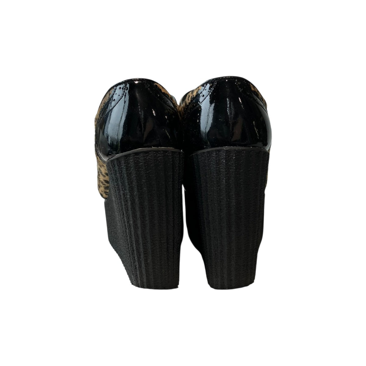 レオパードウェッジソールブーツ
